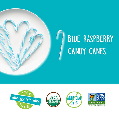 YumEarth Holiday Blue Raspberry Candy Canes 10ct