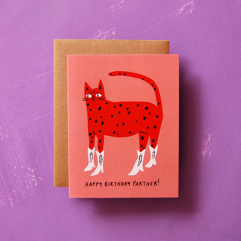 Badger & Burke Cowboy Kitty Birthday Greeting Card