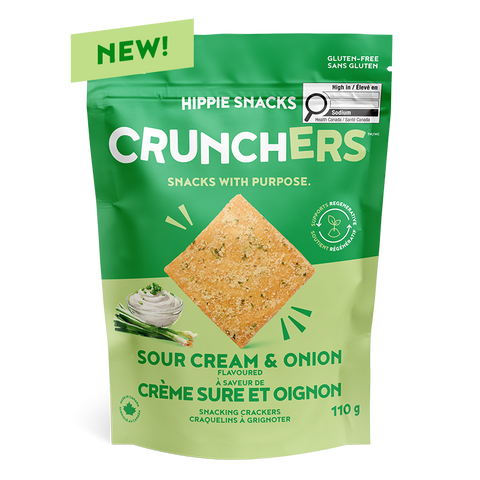 Hippie Snacks Sour Cream & Onion Crunchers Crackers