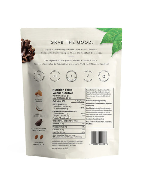 Handfuel Keto-Friendly Dark Chocolate Almond Clusters
