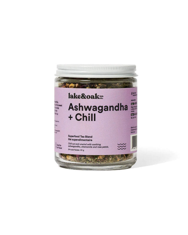 Ashwagandha + Chill Loose-Leaf Tea | Glass Jar 24 Cups