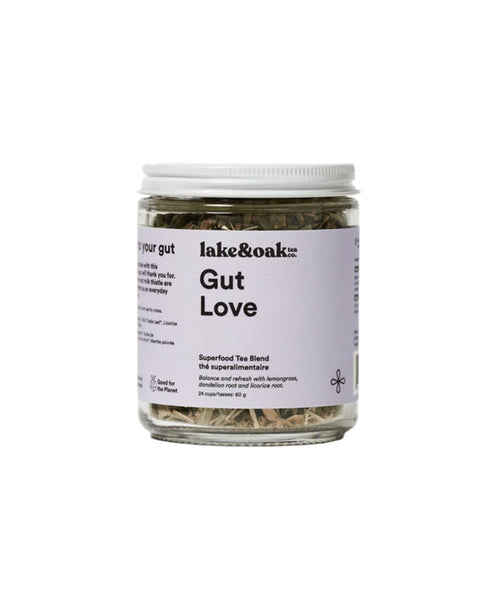 Lake & Oak Gut Love Loose-Leaf Tea | Glass Jar 24 Cups