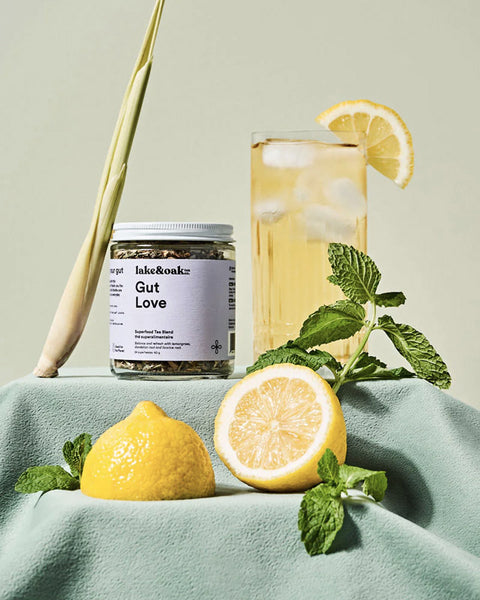 Lake & Oak Gut Love Loose-Leaf Tea | Glass Jar 24 Cups