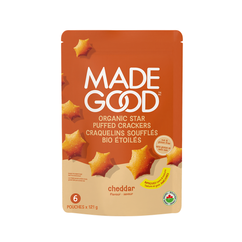 MadeGood Cheddar Star Puffed Crackers (Vegan Goldfish)
