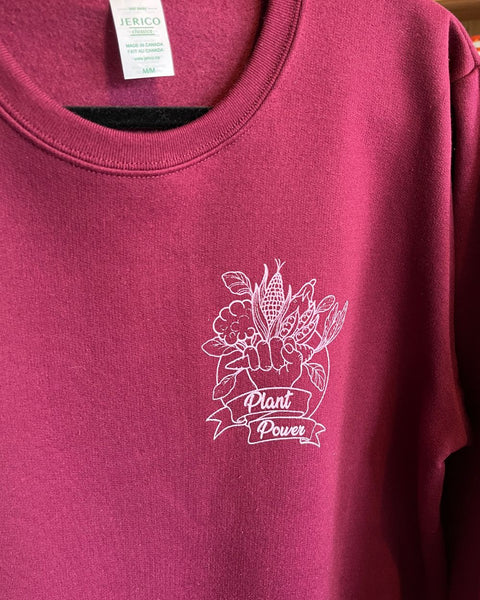 Maroon Plant Power Crewneck Sweater