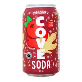 Cove Soda Cranmerry Zero Sugar Prebiotic Soda