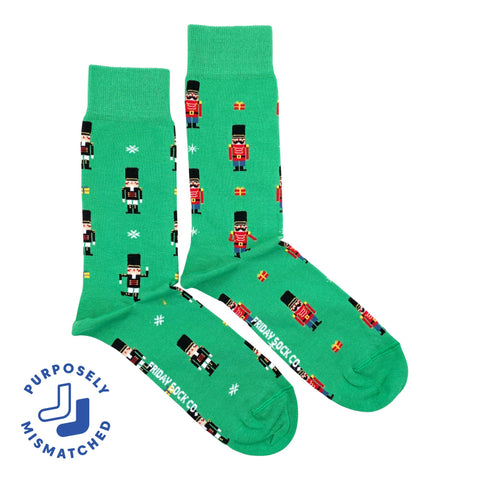 Friday Sock Co. Men's Ugly Christmas Nutcracker Socks: Men's 7 - 12