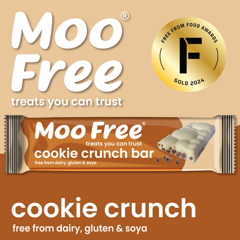Moo Free Cookie Crunch White Chocolate Bars