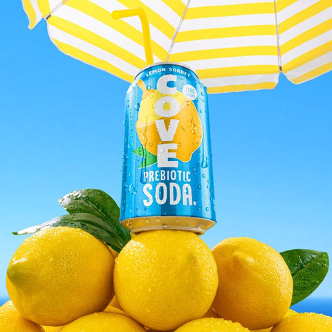 Cove Soda Lemon Sorbet Zero Sugar Prebiotic Soda