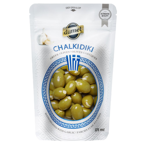 Dumet Garlic Stuffed Greek Green Olives Chalkidiki
