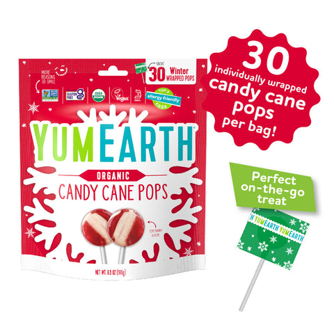 YumEarth Holiday Peppermint Pops 30ct