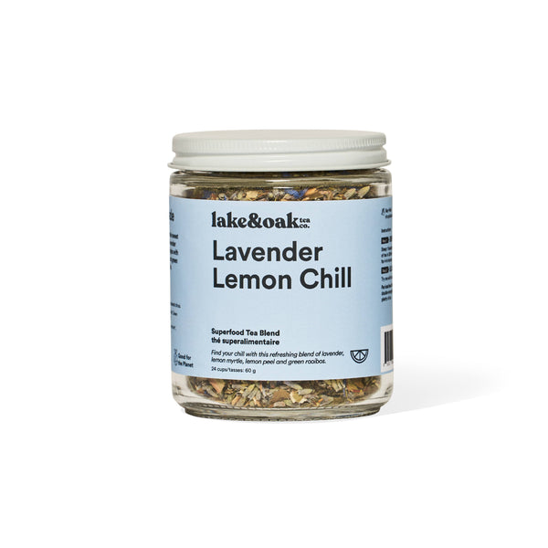 Lavender Lemon Chill Loose-Leaf Tea | Glass Jar 24 Cups