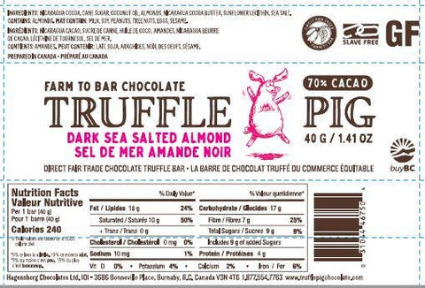 Dark Chocolate Bar with  Almonds and Sea Salt