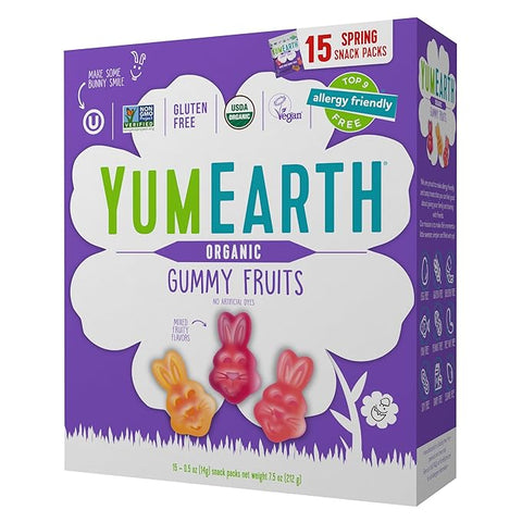 Organic Gummy Fruits - 15 Snack Packs