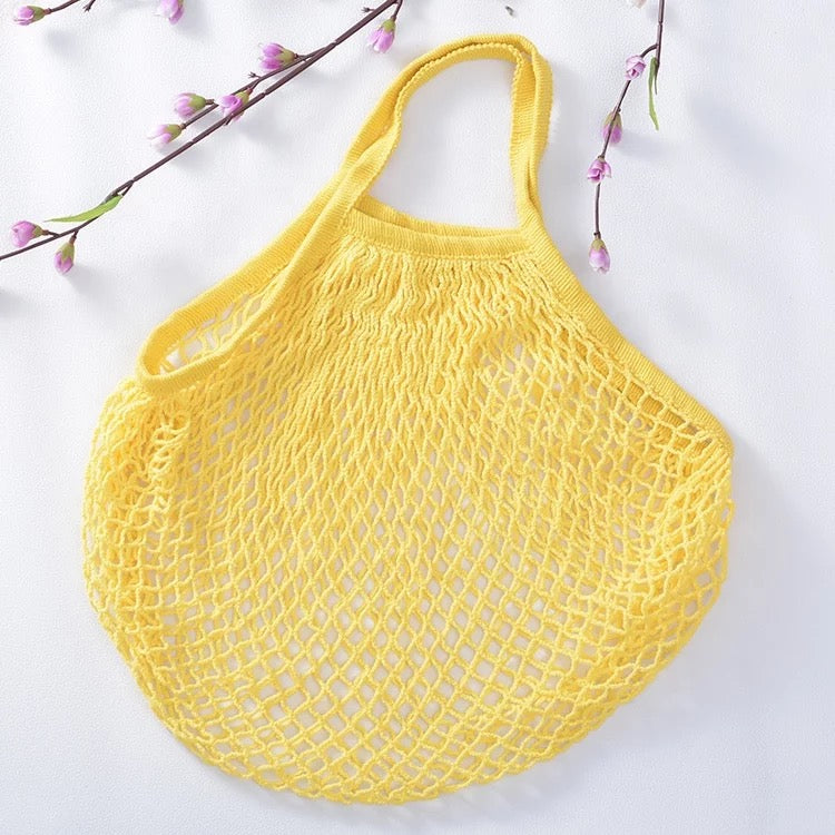 Reusable Organic Cotton Mesh Bag - Yellow