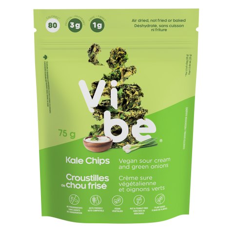 Vegan Sour Cream & Green Onions Kale Chips