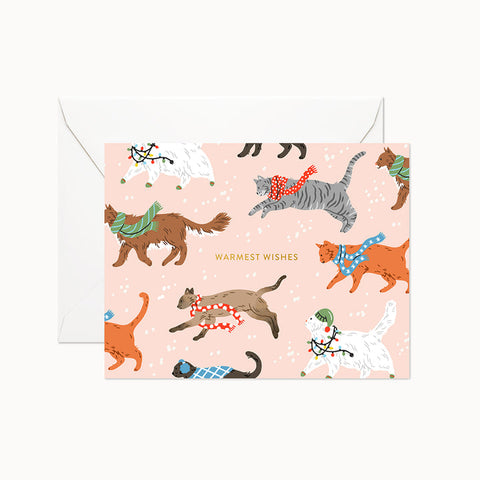 Warmest Wishes Cat Greeting Card