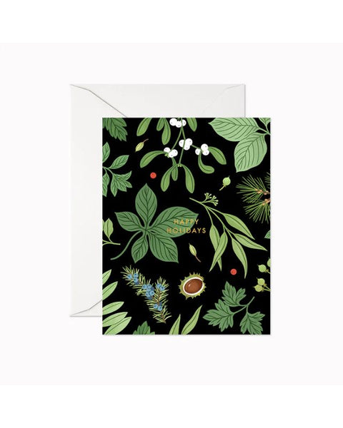 Happy Holidays Greenery Card