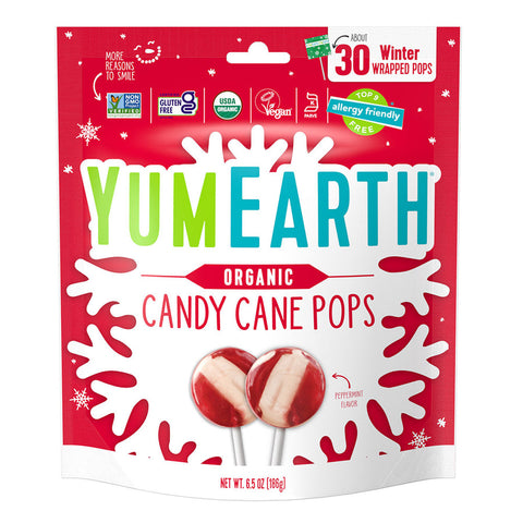 YumEarth Holiday Peppermint Pops 30ct