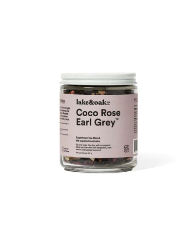 Coco Rose Earl Grey Loose-Leaf Tea | Glass Jar 24 Cups