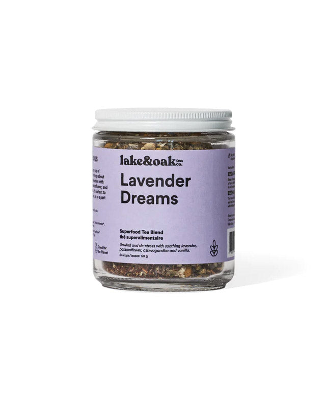 Lavender Dreams Loose-Leaf Tea | Glass Jar 24 Cups