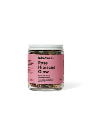 Rose Hibiscus Glow Loose-Leaf Tea | Glass Jar 24 Cups