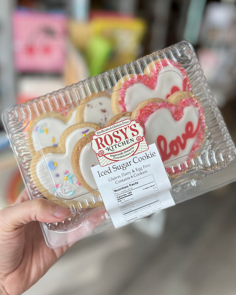 Gluten-free Decorated Sugar Cookie Hearts (Frozen)