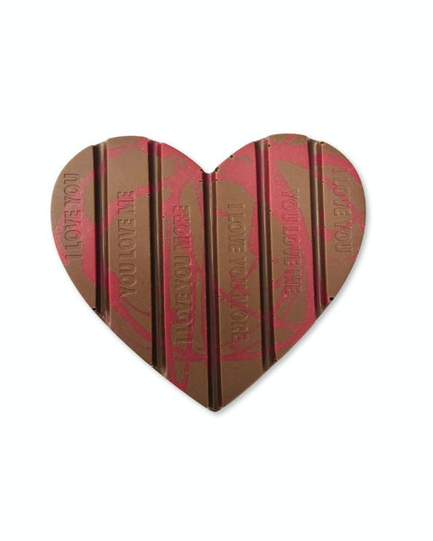 Vegan Milk Chocolate Heart with Raspberry Drizzle