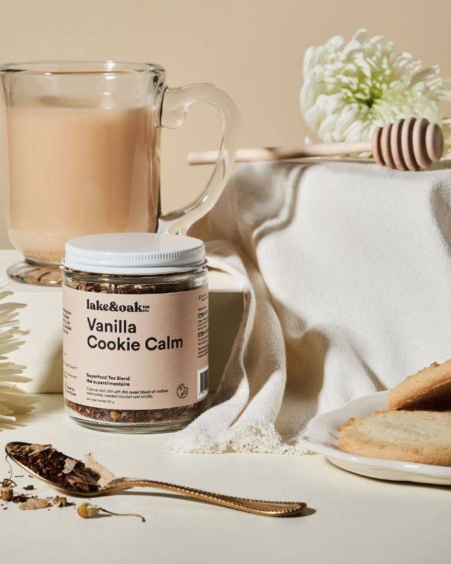 Vanilla Cookie Calm Loose-Leaf Tea | Glass Jar 24 Cups