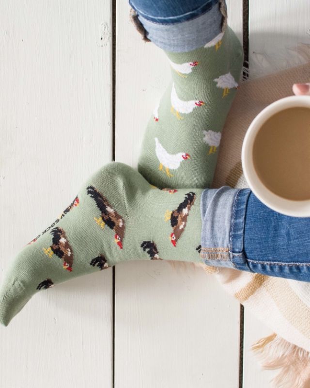 Chicken & Rooster Mismatched Women's Socks