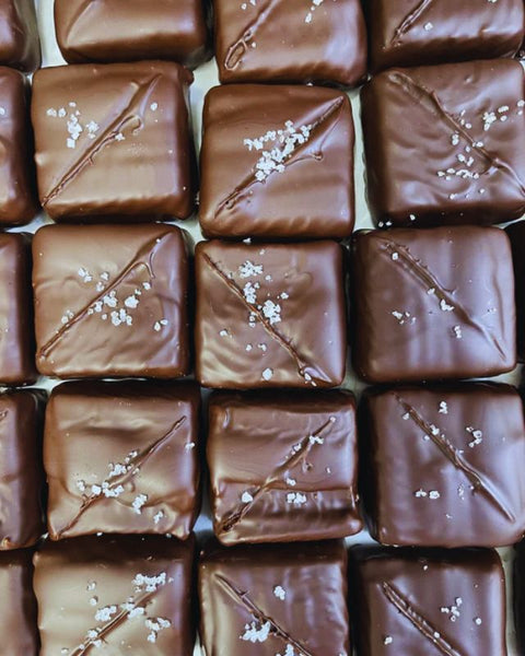 Salted Hazelnut Caramel Ganache Candy Bar