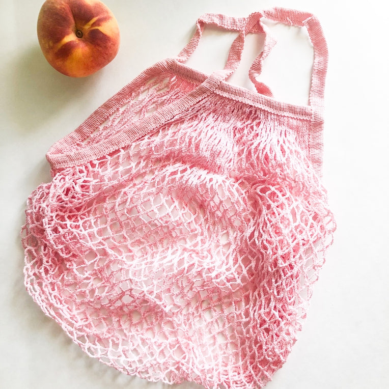 Reusable Organic Cotton Mesh Bag - Pink