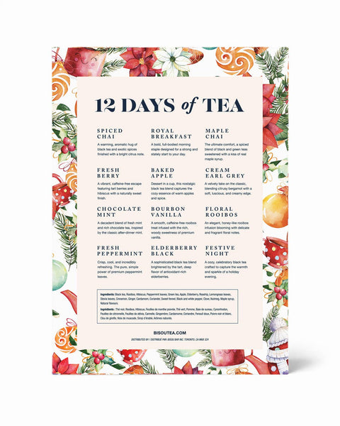 Pre-order | Bisou 12 Days of Tea - Holiday Tea Advent Calendar | Ships Oct 15