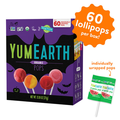 Halloween Organic Lollypops - 60ct