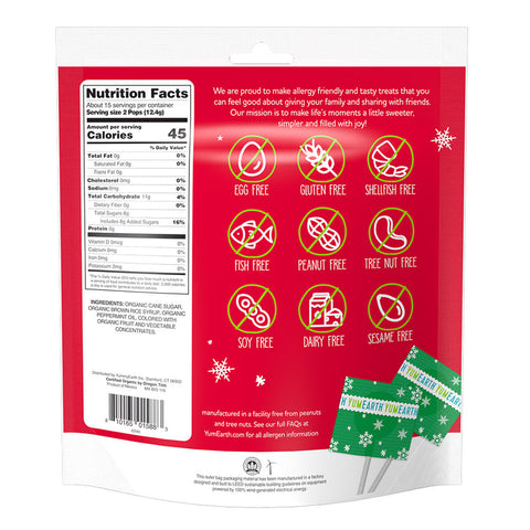 YumEarth Holiday Peppermint Pops 30ct