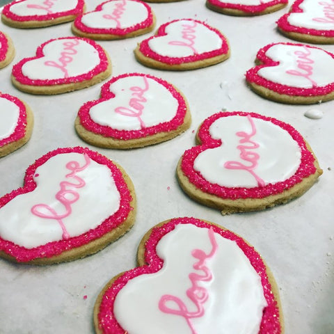 Gluten-free Decorated Sugar Cookie Hearts (Frozen)