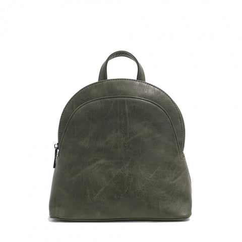 Gaia Convertible Vegan Leather Backpack - Army