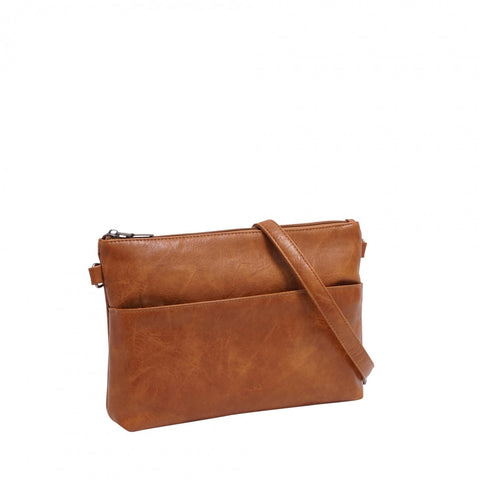 Adela Vegan Leather Crossbody Bag - Honey Mustard