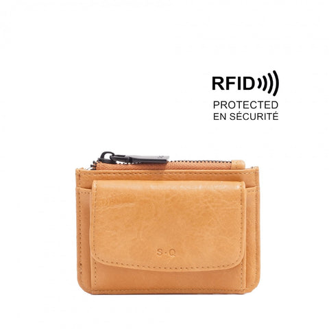 Cassie Vegan Leather Card Holder - Light Camel