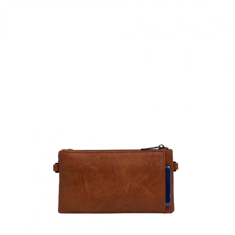 Priscilla Vegan Leather Clutch - Camel