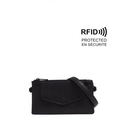 Priscilla Vegan Leather Clutch - Black