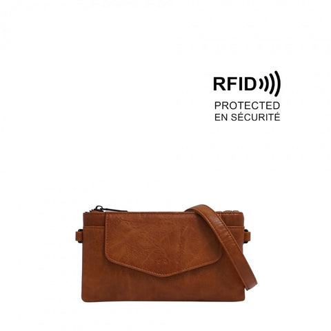 Priscilla Vegan Leather Clutch - Camel