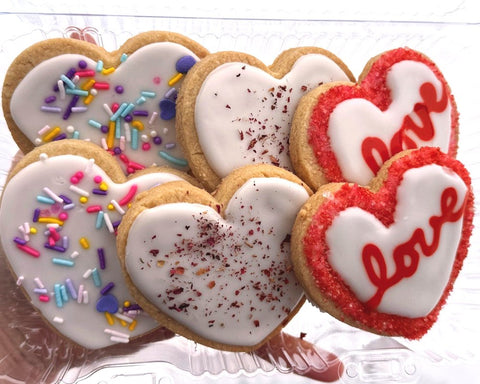 Gluten-free Decorated Sugar Cookie Hearts (Frozen)