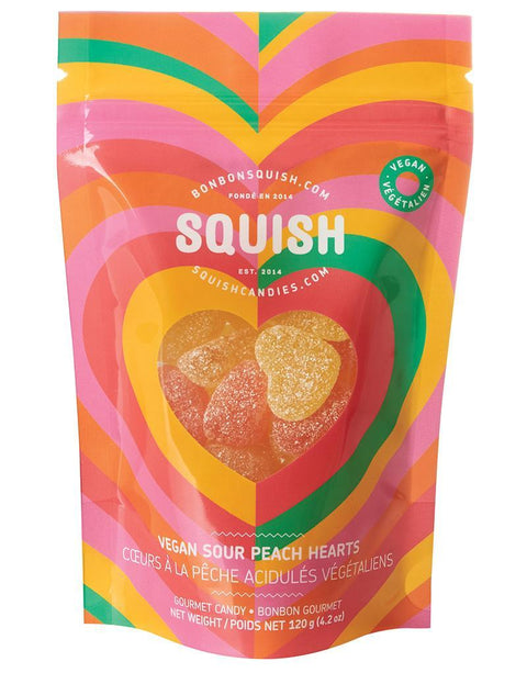 Sour Peach Hearts | Gourmet Gummy Candy