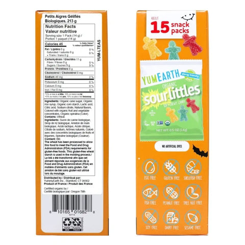 Halloween Organic Sour Littles - 15 Snack Packs