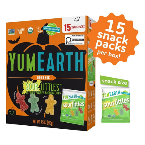 Halloween Organic Sour Littles - 15 Snack Packs