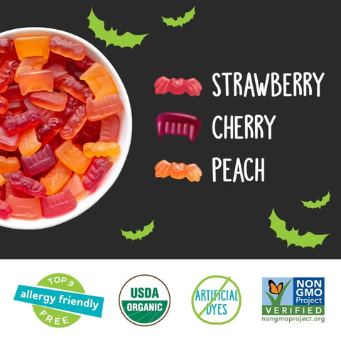 Halloween Organic Gummy Fruits - 15 Snack Packs