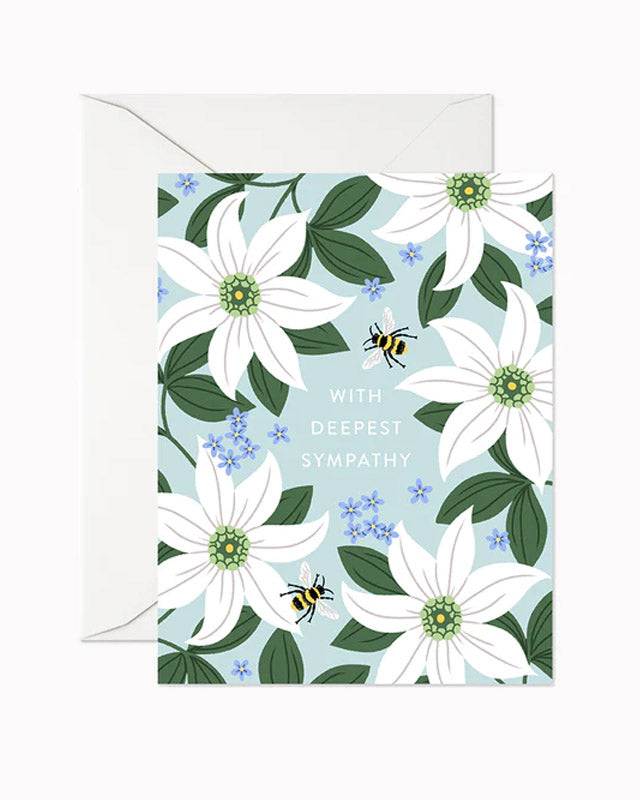 Deepest Sympathy Clematis Greeting Card