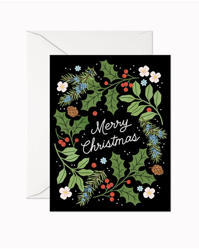 Merry Christmas Wreath Card