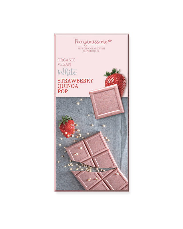 Strawberry Quinoa Pop White Chocolate Bar